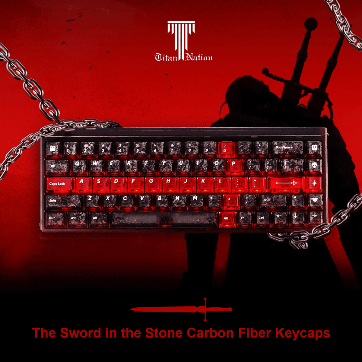 176898194029414 Titan Nation The Sword in the Stone Carbon Fiber Keycaps