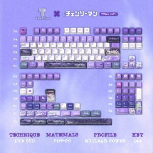 144-Key L-Shaped Nuclear Power Backlit Keycaps