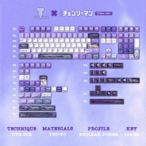144-Key L-Shaped Nuclear Power Backlit Keycaps+22 PC Supplement Keys