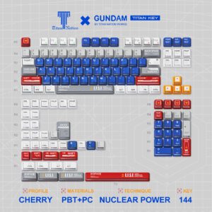 144-Key L-Shaped Nuclear Power Backlit Keycaps