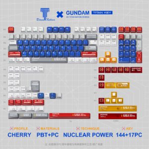 144-Key L-Shaped Nuclear Power Backlit Keycaps+17 PC Supplement Keys
