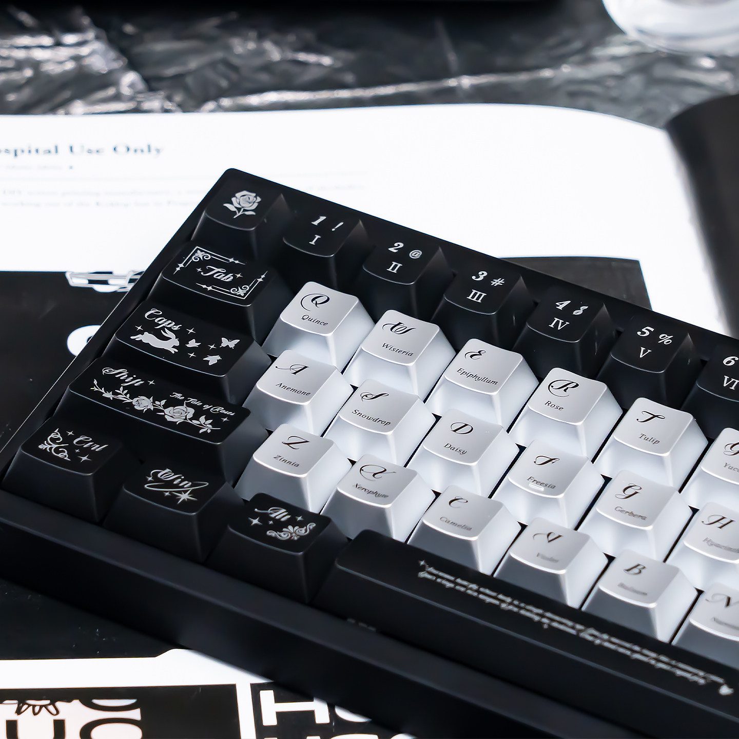 Perlmuttfarbene Nachtschmetterling-Metall-Tastenkappen