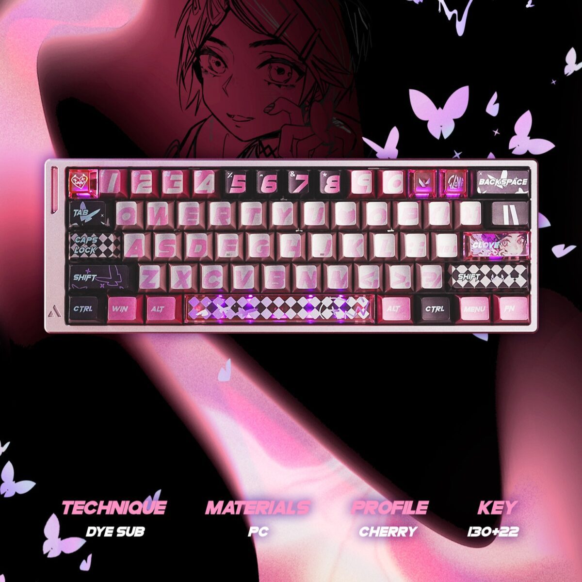 Titan Nation Dusk Butterfly Keycaps
