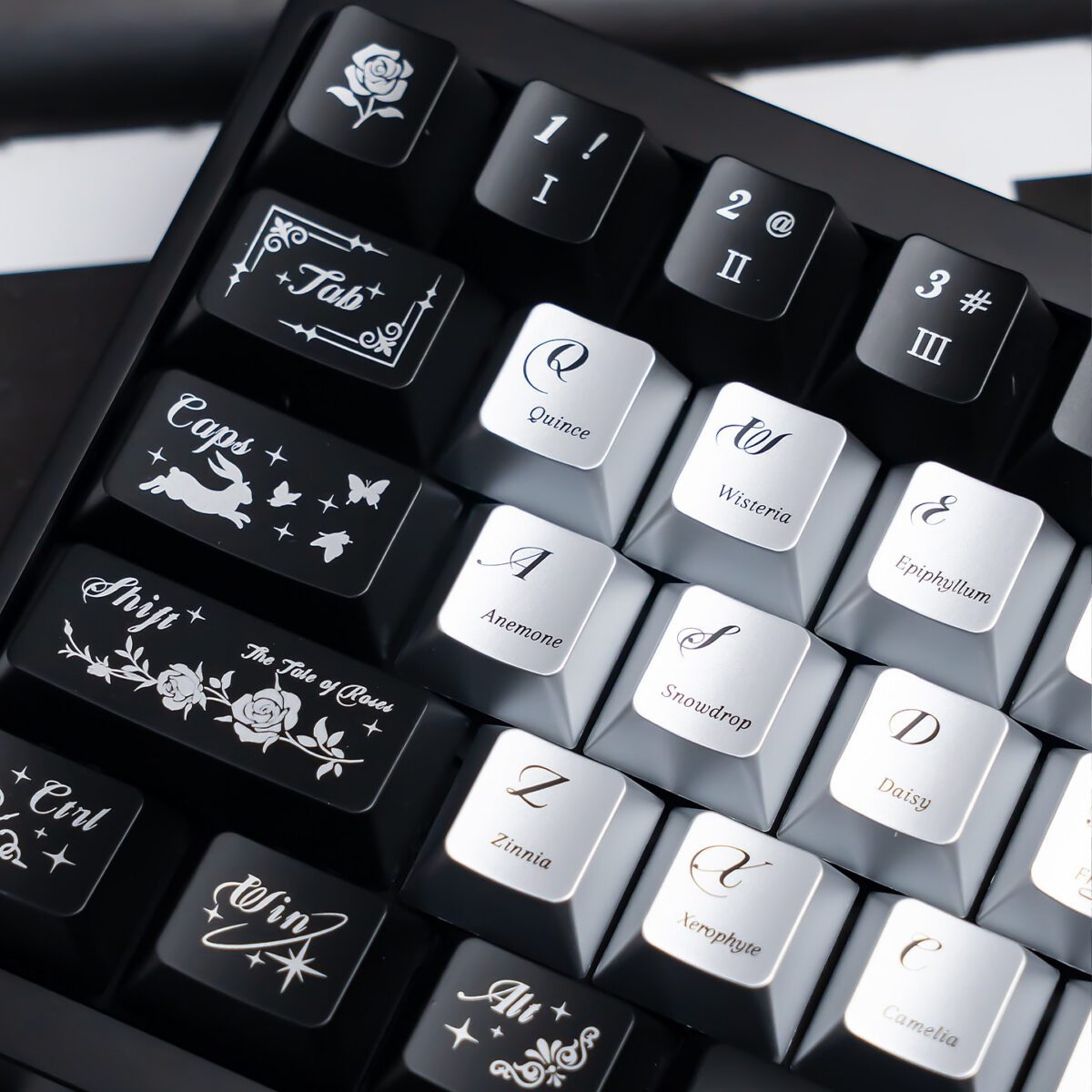 Perlmuttfarbene Nachtschmetterling-Metall-Tastenkappen