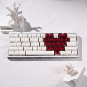 white crystal + red transparent heart