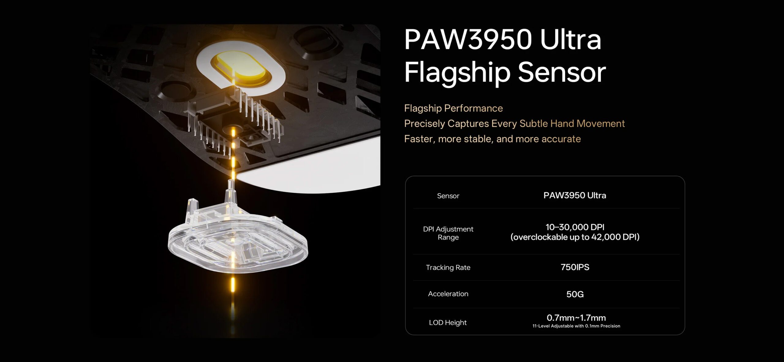 ATK Ghost Wireless Mouse featuring a 48g ultra-lightweight carbon fiber shell and 8K polling rate for esports