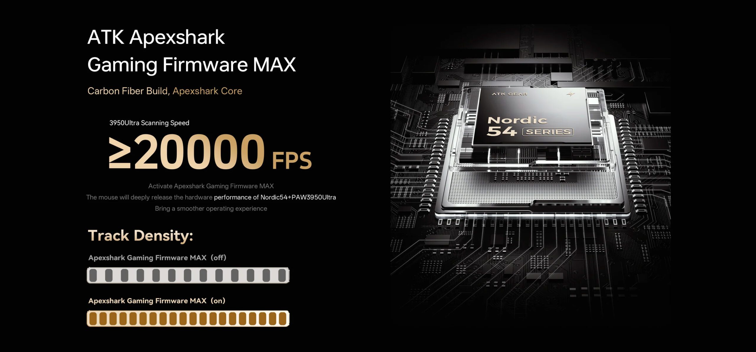 ATK Ghost Wireless Mouse featuring a 48g ultra-lightweight carbon fiber shell and 8K polling rate for esports