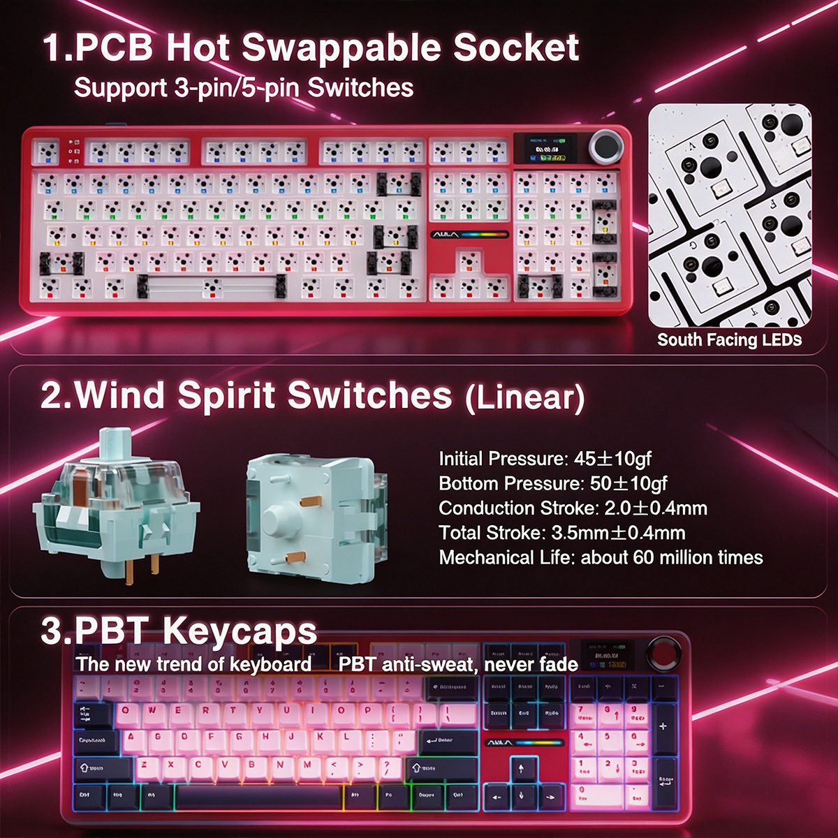 AULA F108 PRO Mechanische Tastatur