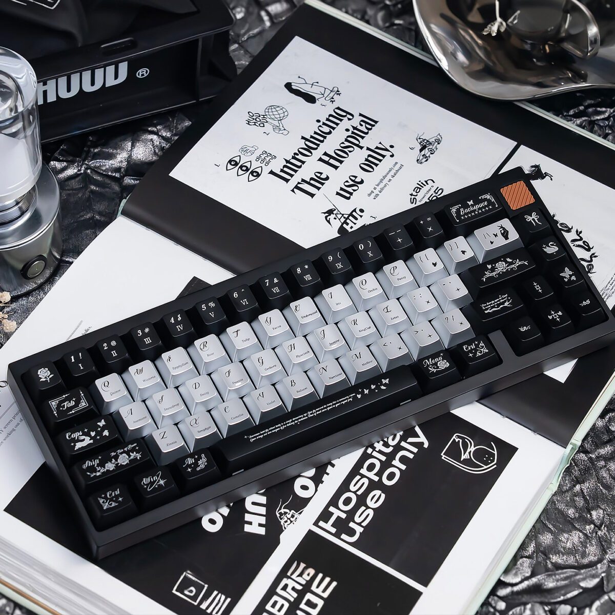 Perlmuttfarbene Nachtschmetterling-Metall-Tastenkappen