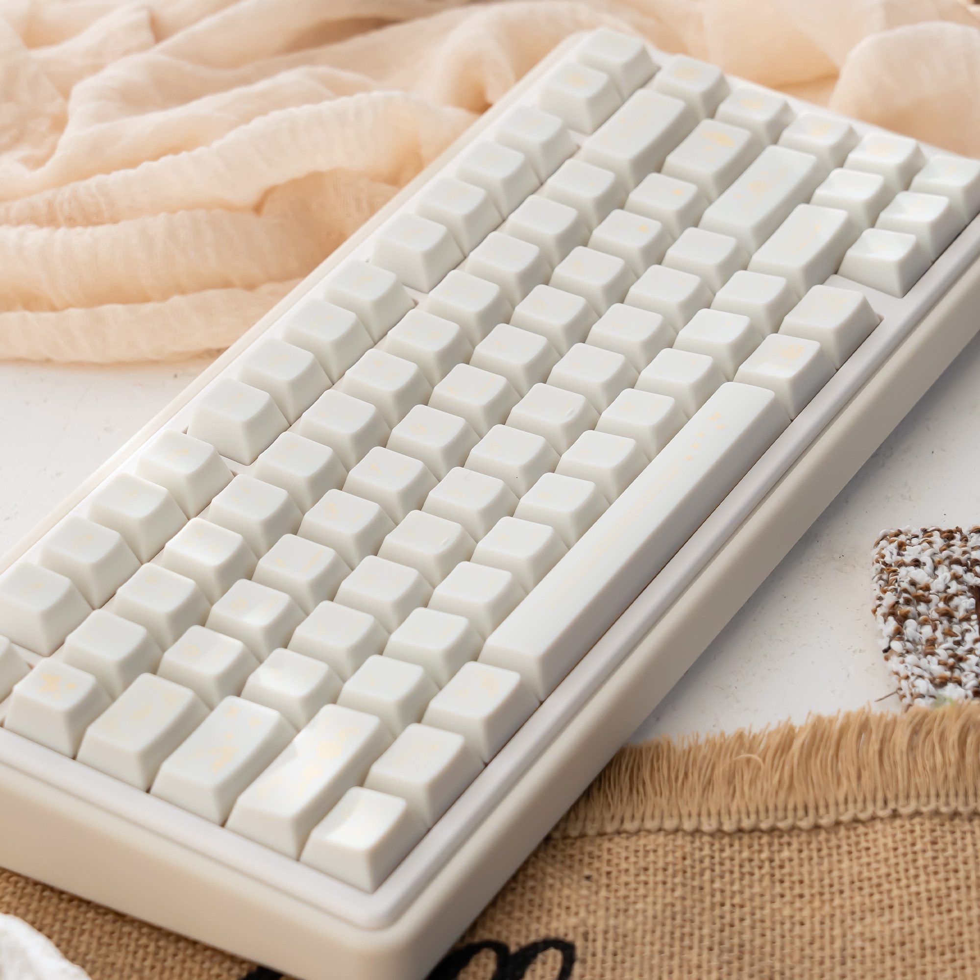 Perlmuttfarbene Nachtschmetterling-Metall-Tastenkappen