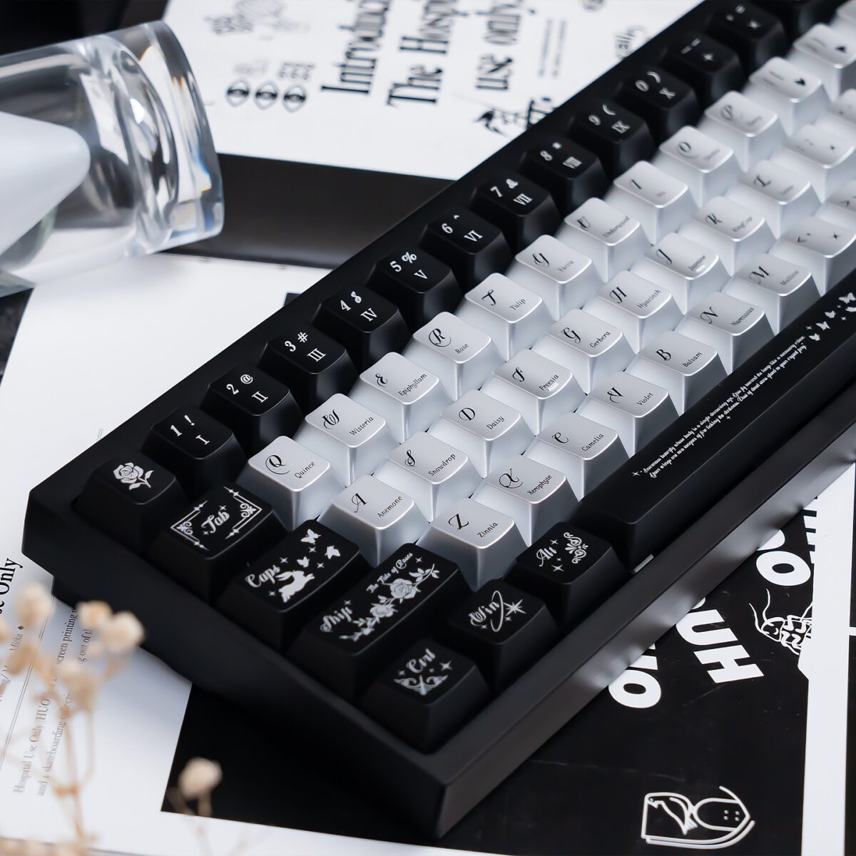 Perlmuttfarbene Nachtschmetterling-Metall-Tastenkappen