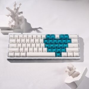 whitecrystal + blue transparent heart