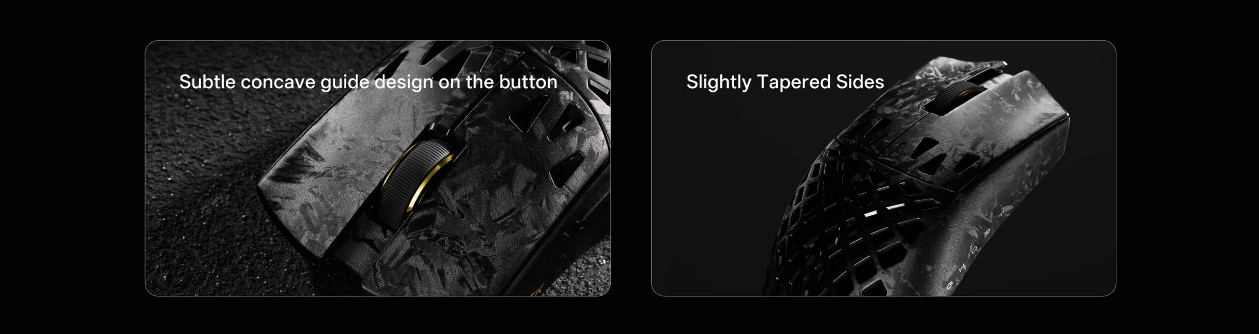 ATK Ghost Wireless Mouse featuring a 48g ultra-lightweight carbon fiber shell and 8K polling rate for esports