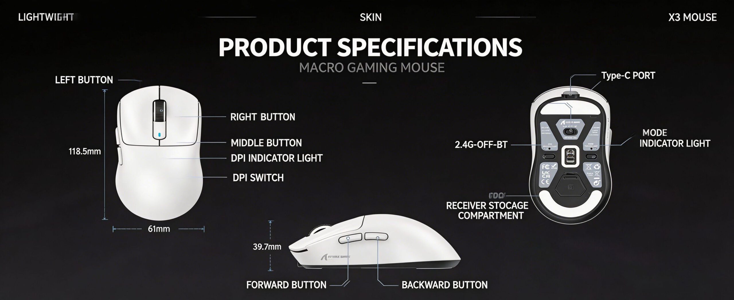 ATTACK SHARK X3 Wireless Gaming Mouse