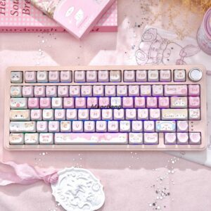 M75 Pink + Meow Team MAO Keycaps