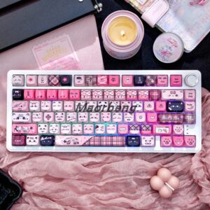 M75 White Kit + Black and Pink Yabi MAO Keycaps