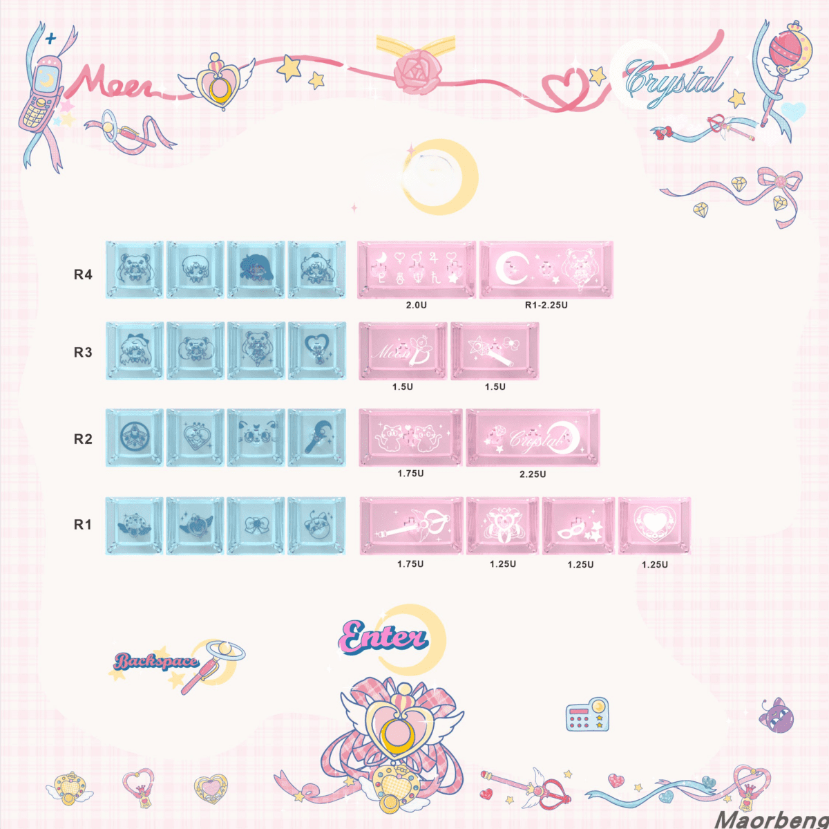 Maorbeng Magic Tsukino Keycaps