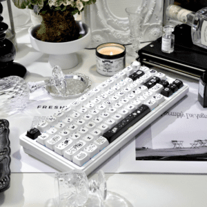 M75 White Kit + Line Cat Keycaps