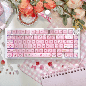 M75 White Kit + Jelly Meow Meow Keycaps