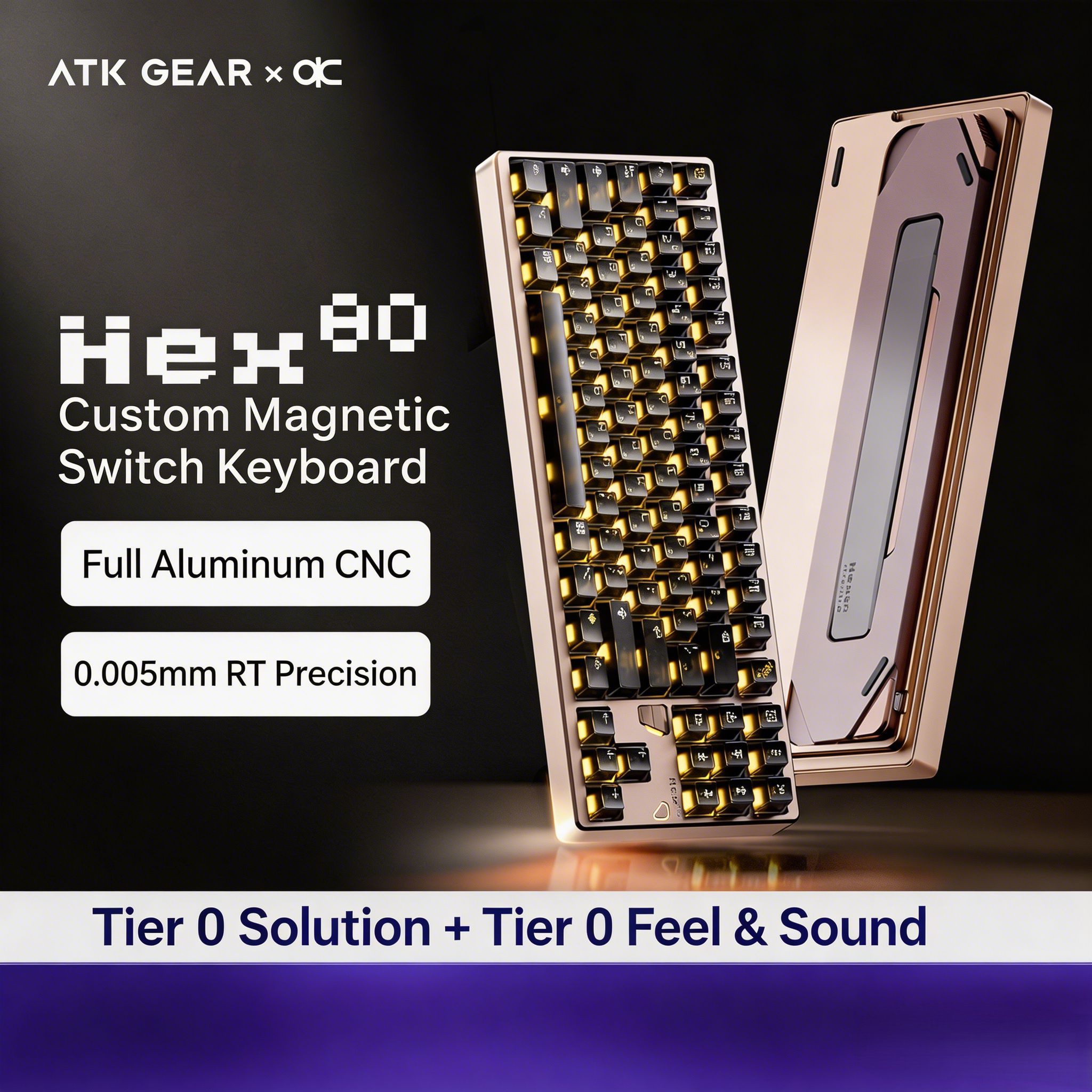ATK QK Hex80 ホールエフェクトキーボード | 8K高速トリガーTKL