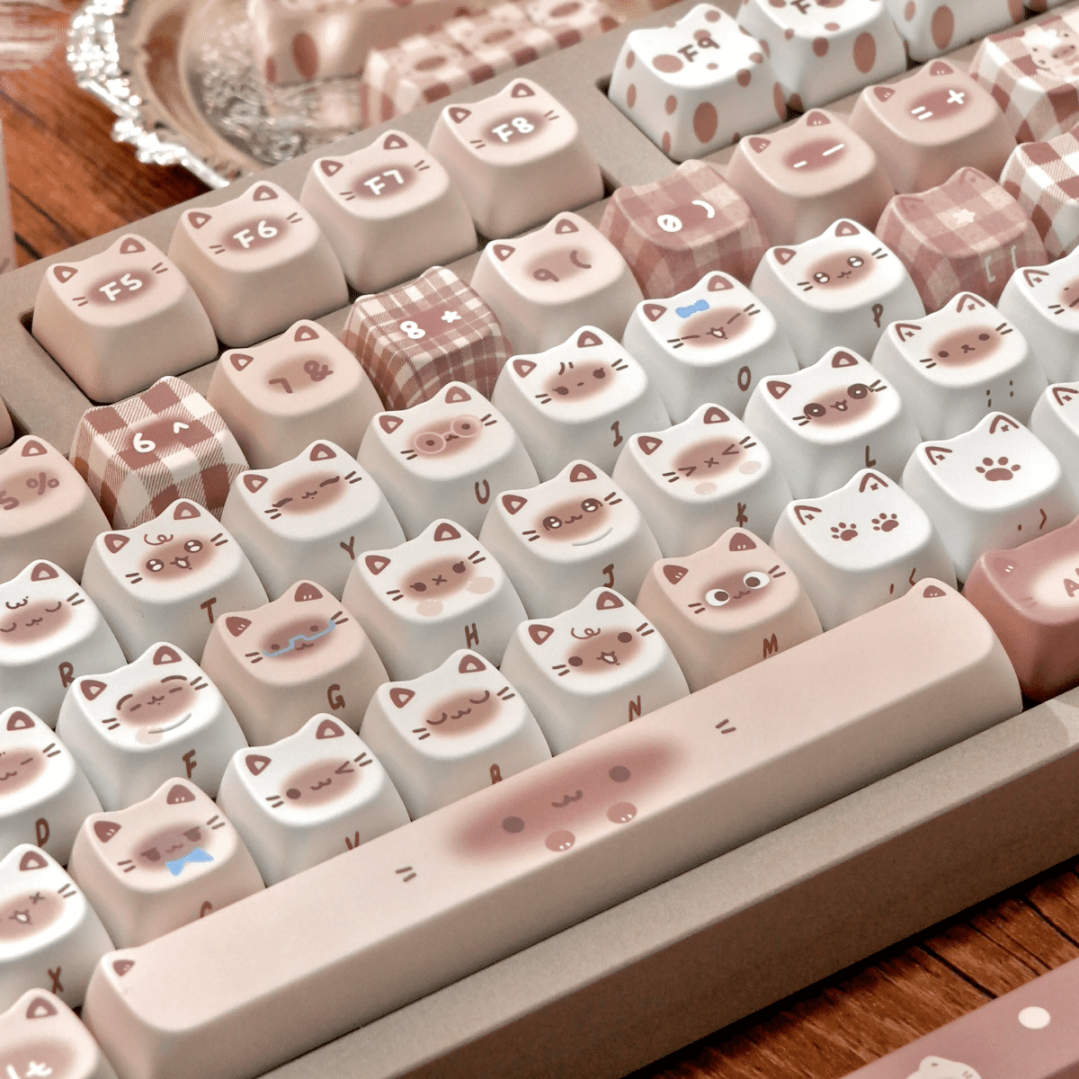 Maorbeng Siamese Cat Themed Keycaps