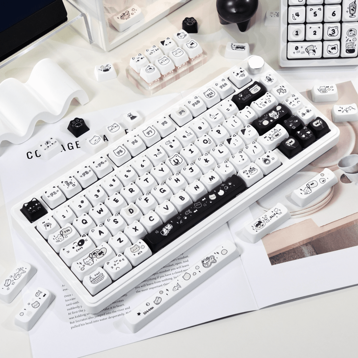 Maorbeng Line Art Cat Keycaps