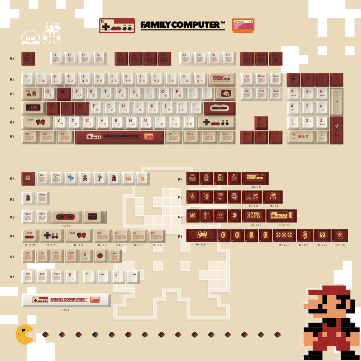 Maorbeng Famicom Themed Keycaps