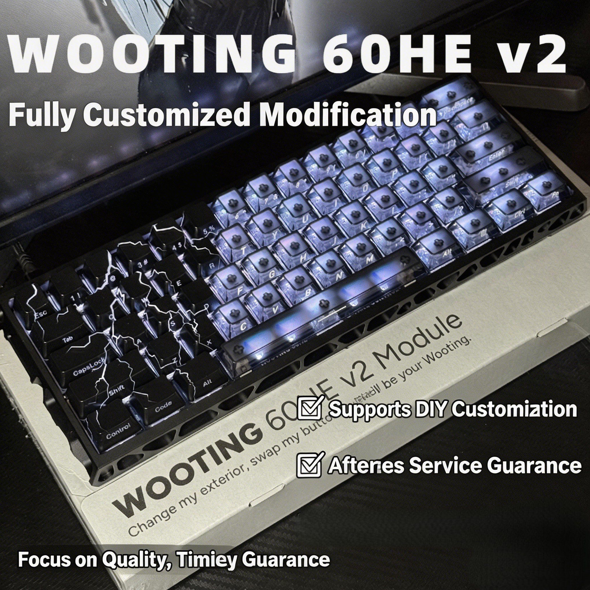 Wooting 60HE V2 Custom Hall Effect Keyboard