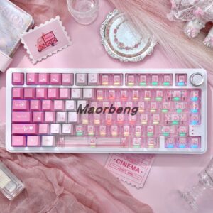 M75 White + Strawberry Heartbeat Dual-Color Keycaps