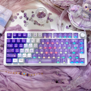M75 White + Dark Plum Sauce Dual-Color Keycaps