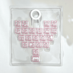 Heart-shaped pink transparent MAO Meow Team 21-key PC