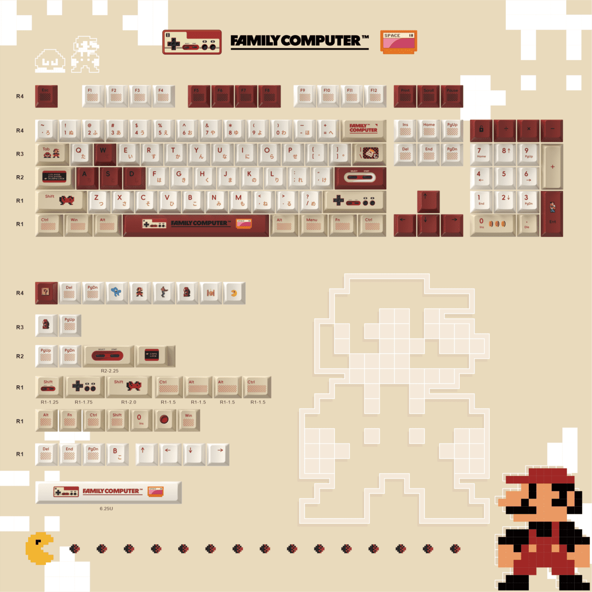 Maorbeng Famicom Themed Keycaps