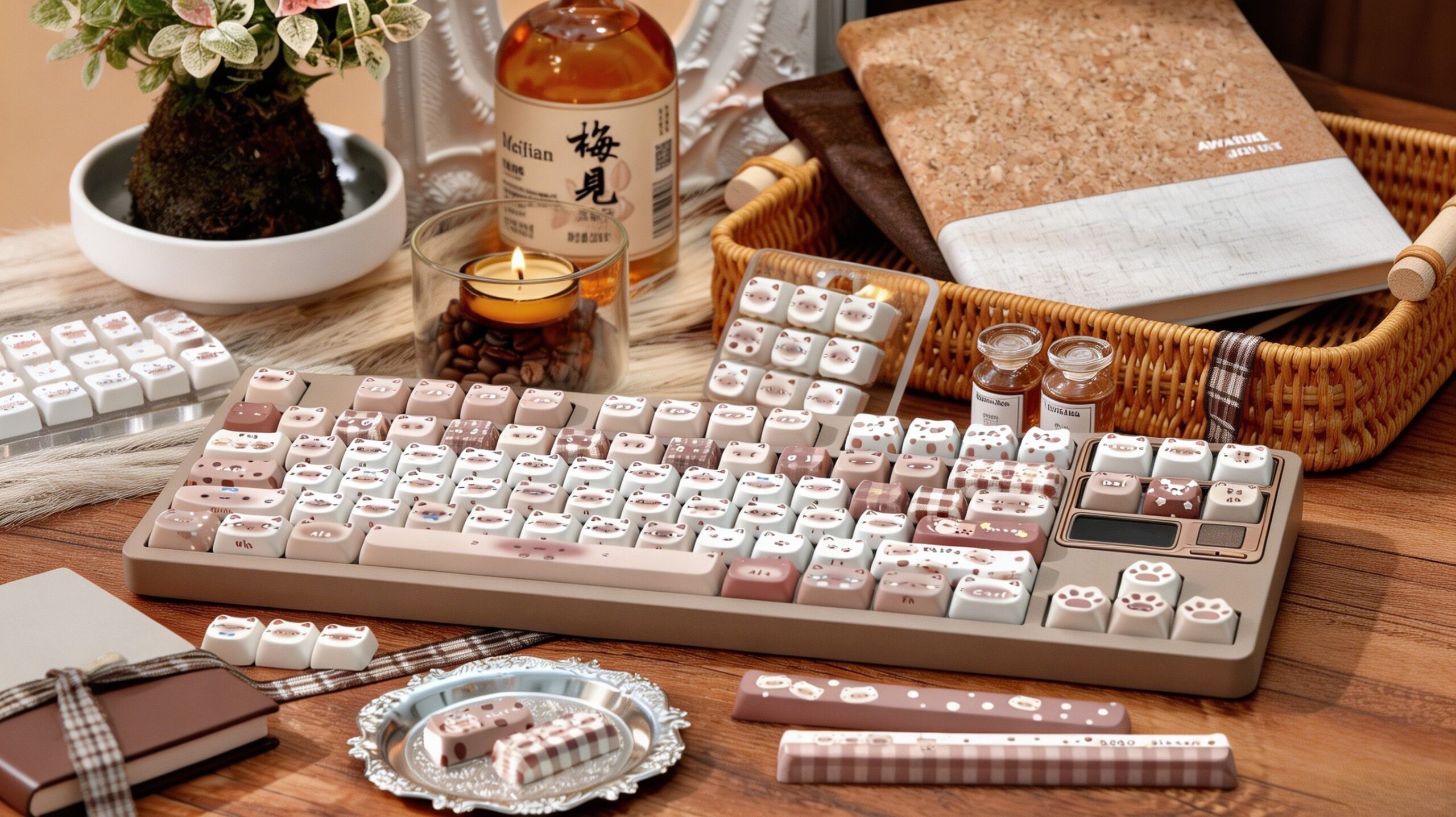 Maorbeng Siamese Cat Themed Keycaps