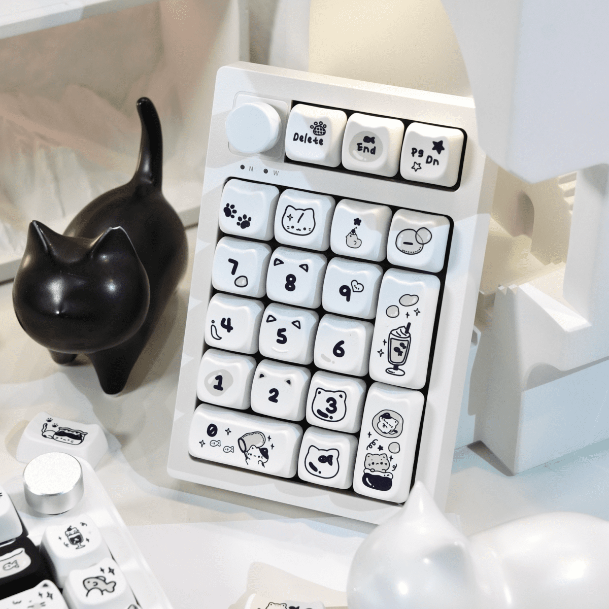 Maorbeng Line Art Cat Keycaps