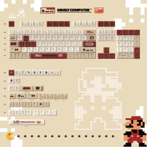 Red And White Console 141-Key Full Keycap Set
