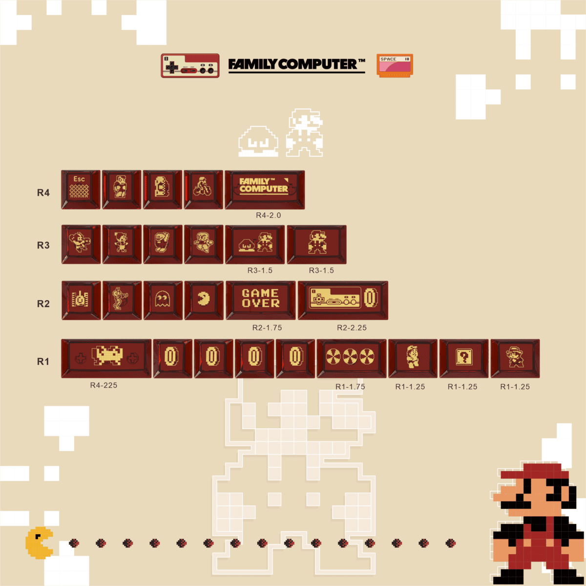 Maorbeng Famicom Themed Keycaps