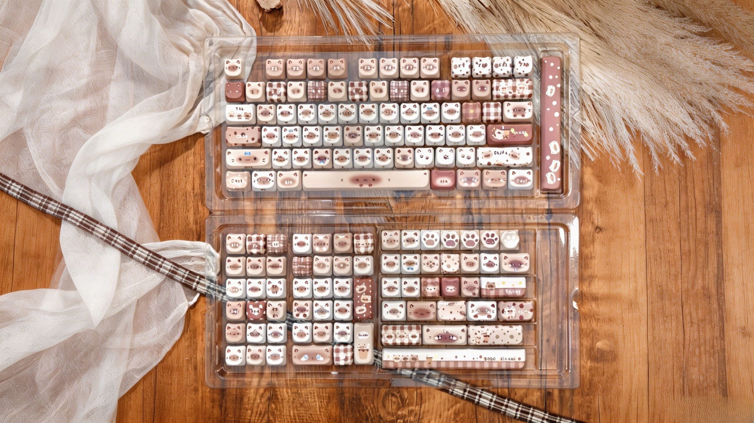 Maorbeng Siamese Cat Themed Keycaps