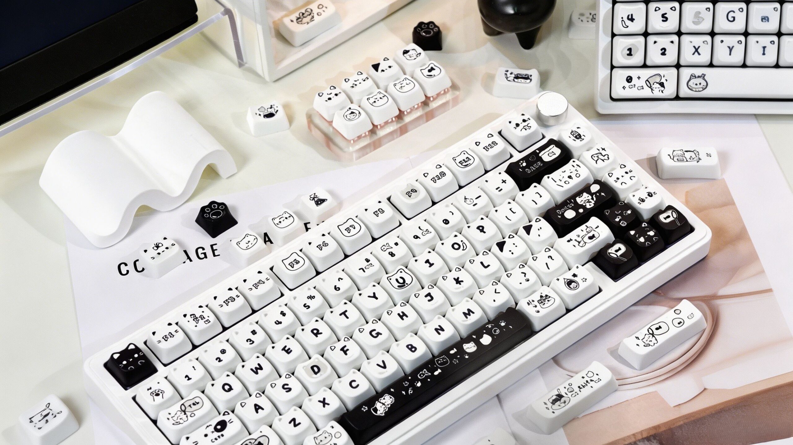 Maorbeng Line Art Cat Keycaps