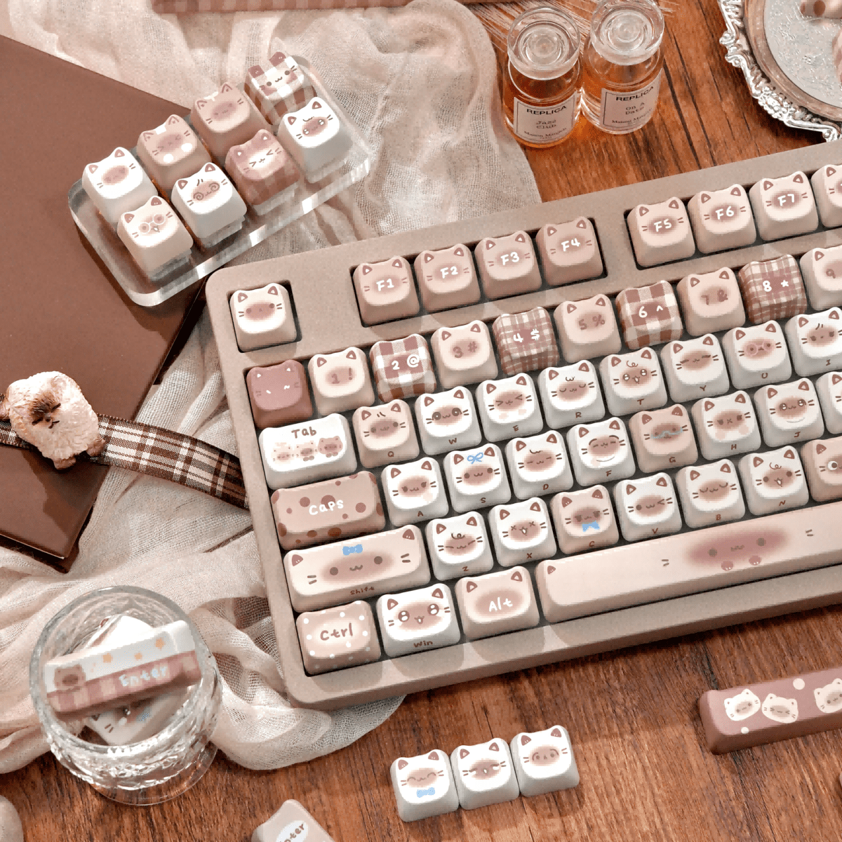 Maorbeng Siamese Cat Themed Keycaps