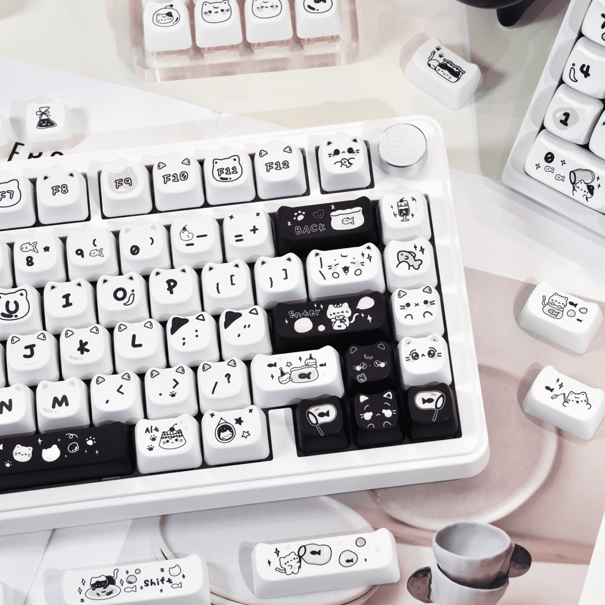 Maorbeng Line Art Cat Keycaps