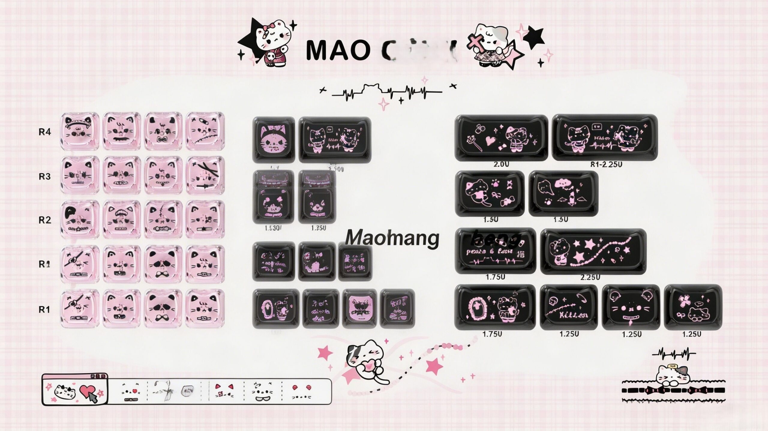 Maorbeng Cute Transparent Keycaps