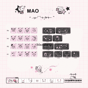 Black-Pink Yabi 26-Key Keycaps (MAO Height)