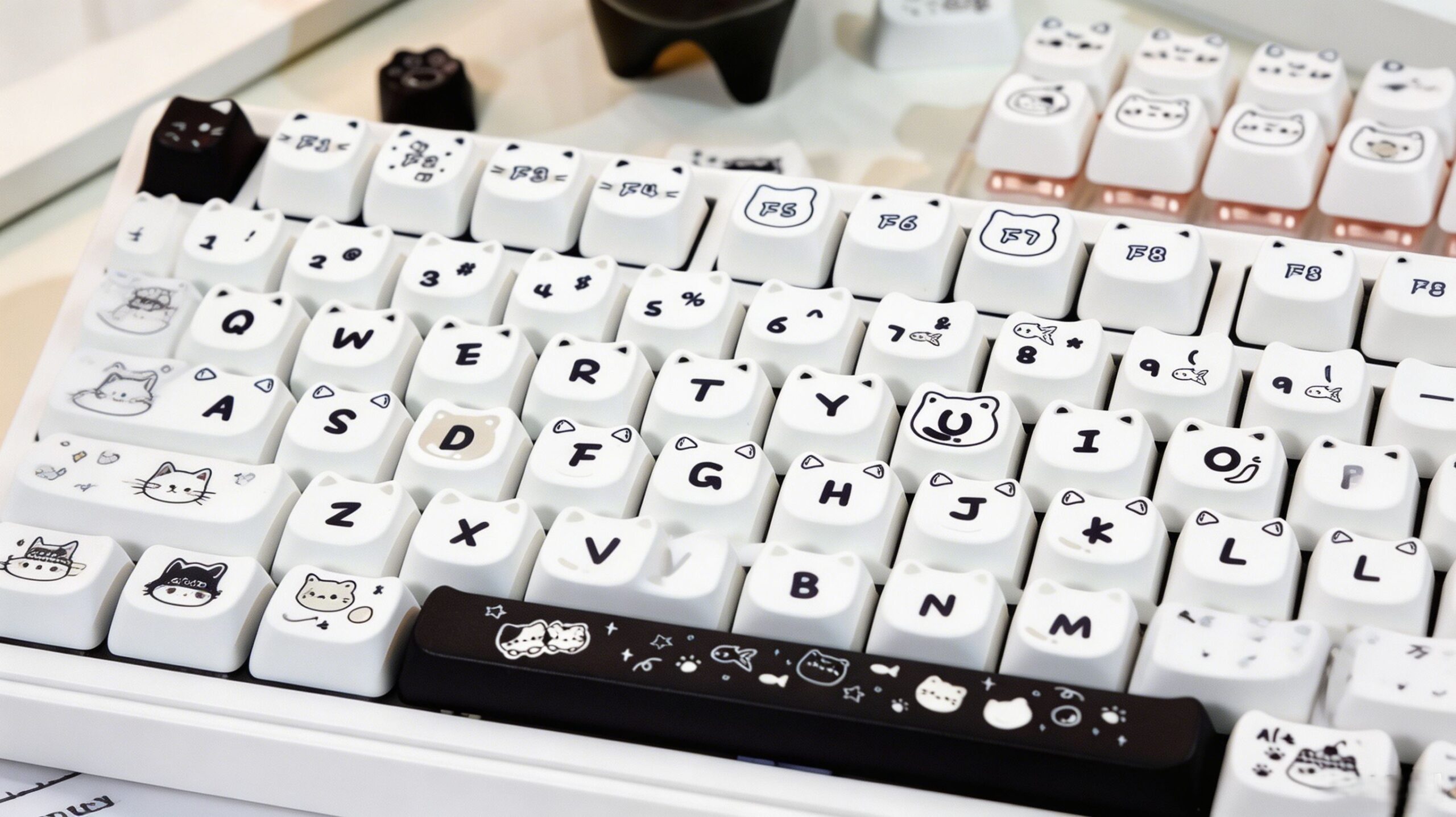 Maorbeng Line Art Cat Keycaps