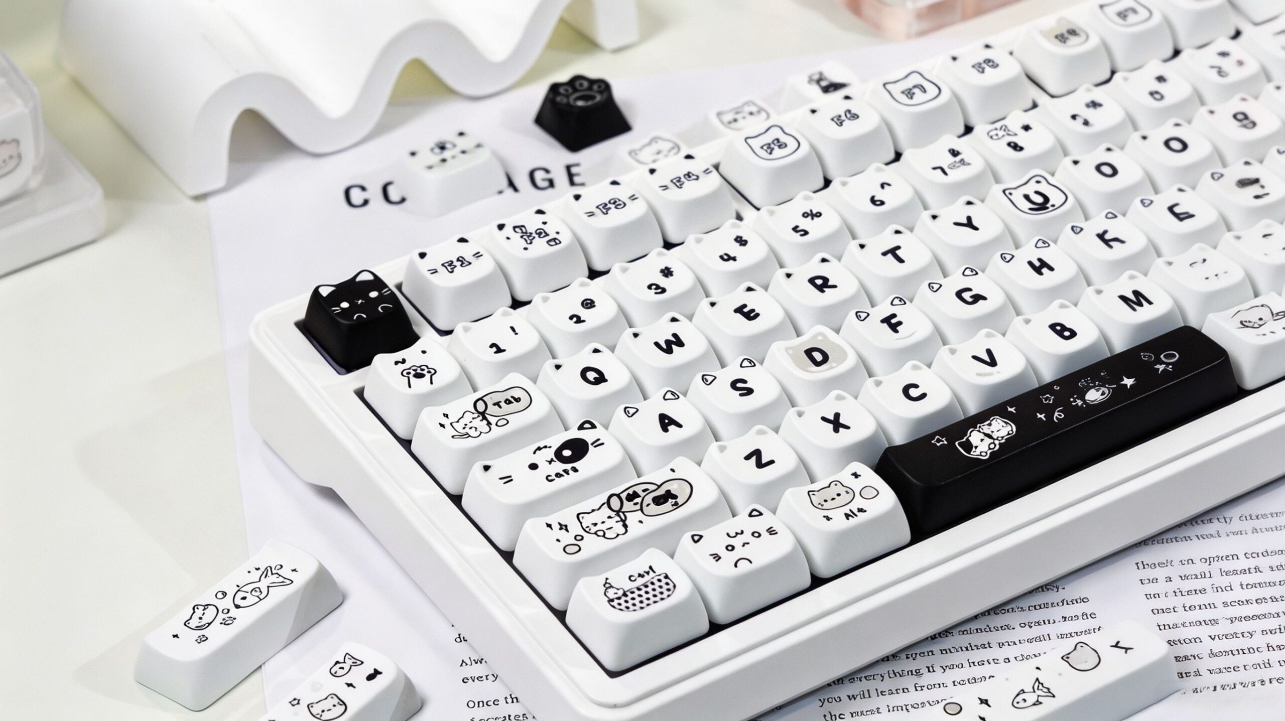 Maorbeng Line Art Cat Keycaps