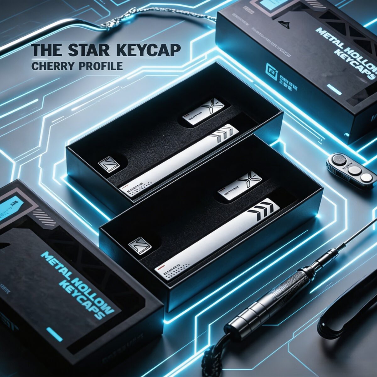 Premium Hollow Metal Backlit Keycap Set