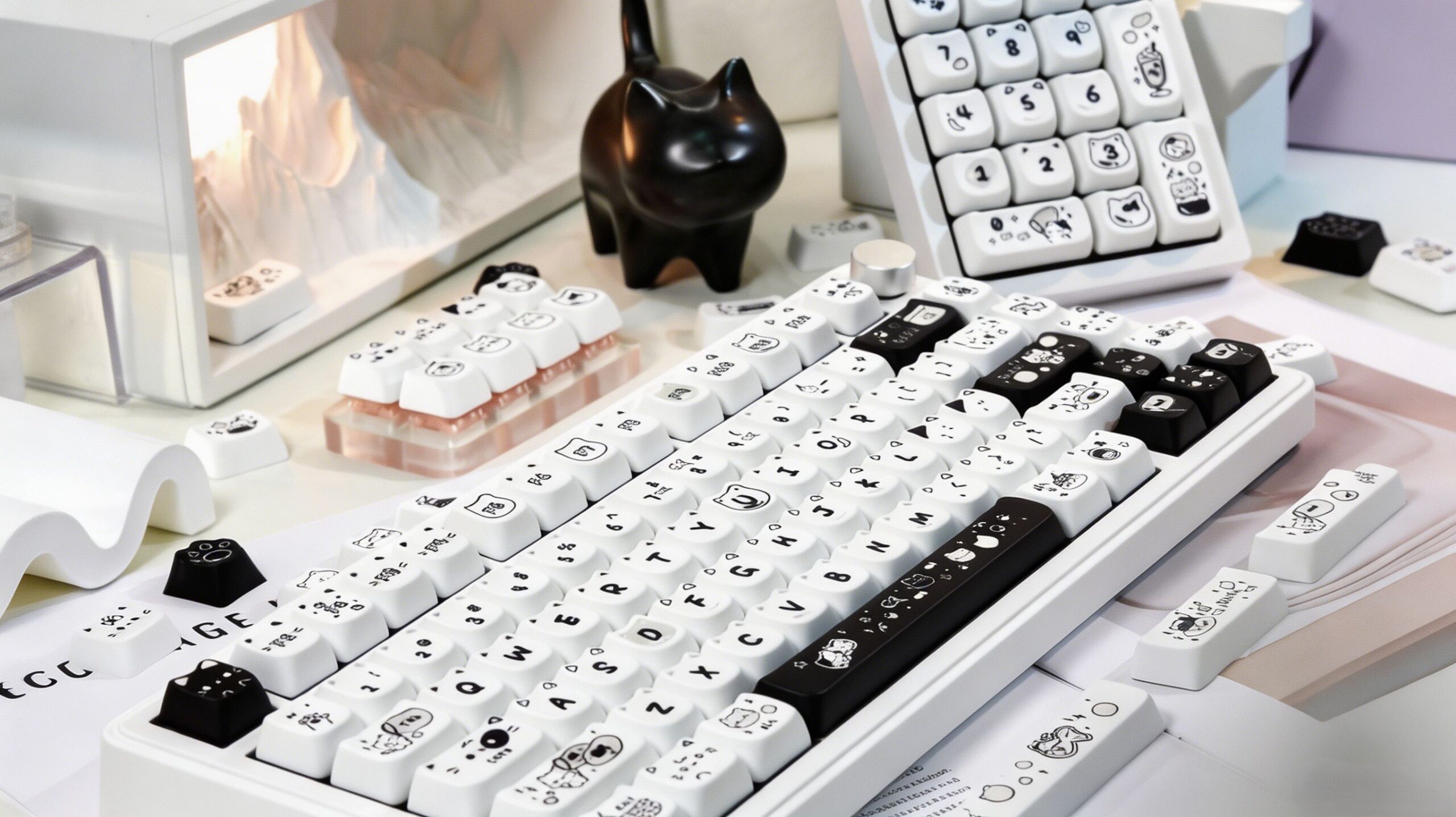 Maorbeng Line Art Cat Keycaps