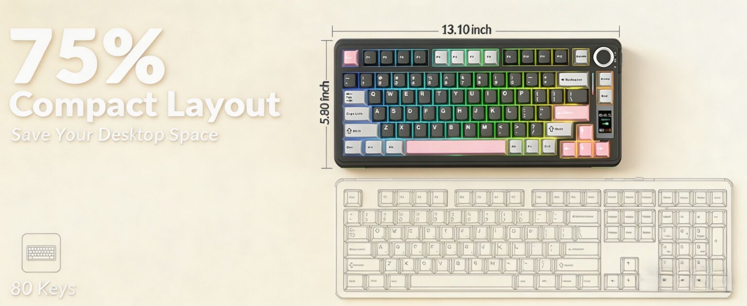 ALUA S75Pro 75% Wireless Mechanical Keyboard | Hot Swap