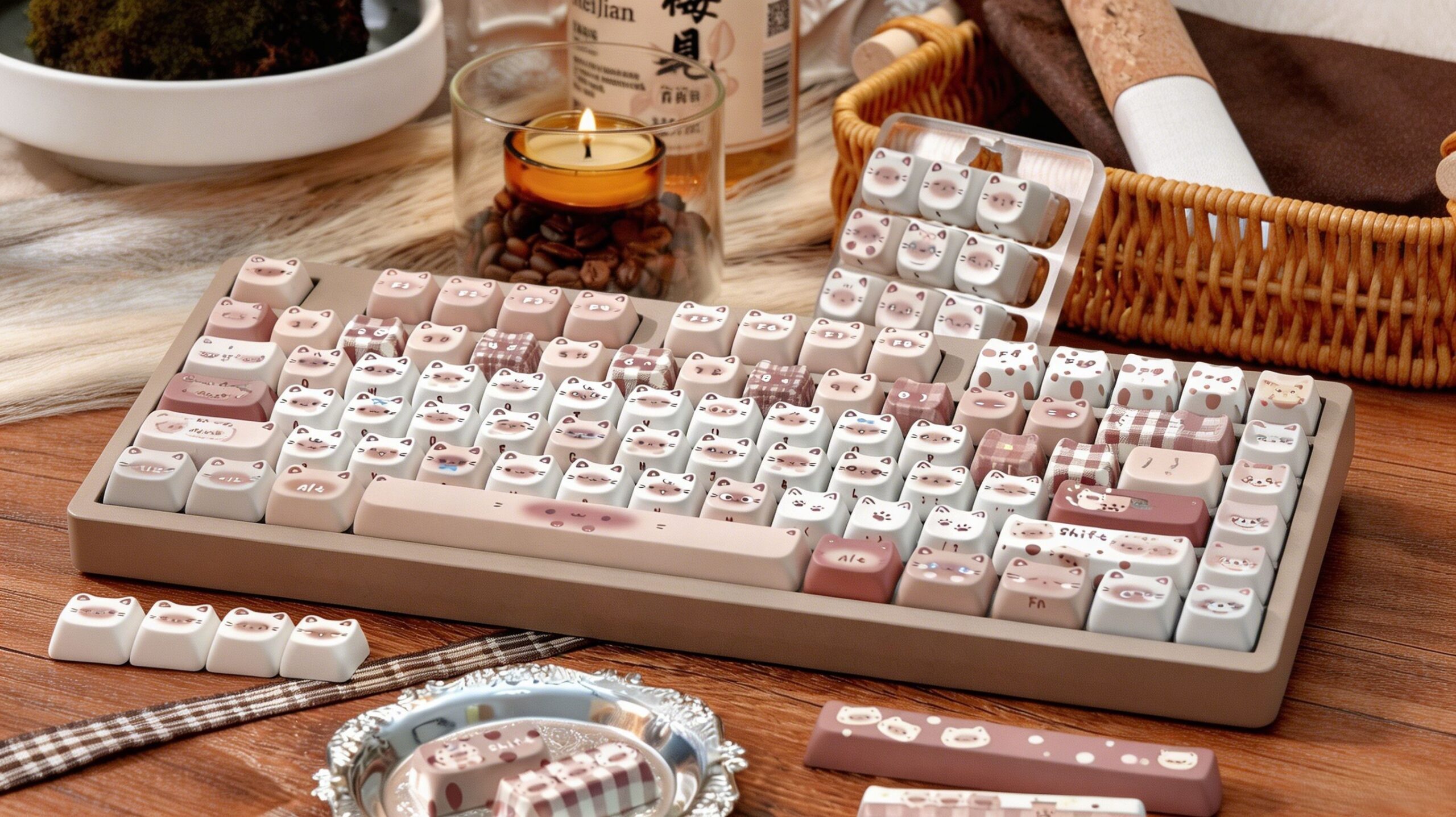 Maorbeng Siamese Cat Themed Keycaps
