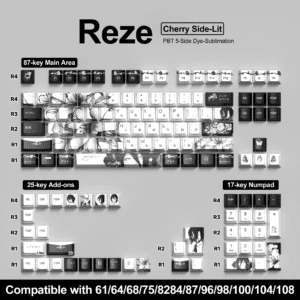Reze Keycaps White 129Key - Cherry Profile