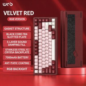 Velvet Red - Coated - RGB /Kailh Snow Cocoa Switch / Ice Crystal
